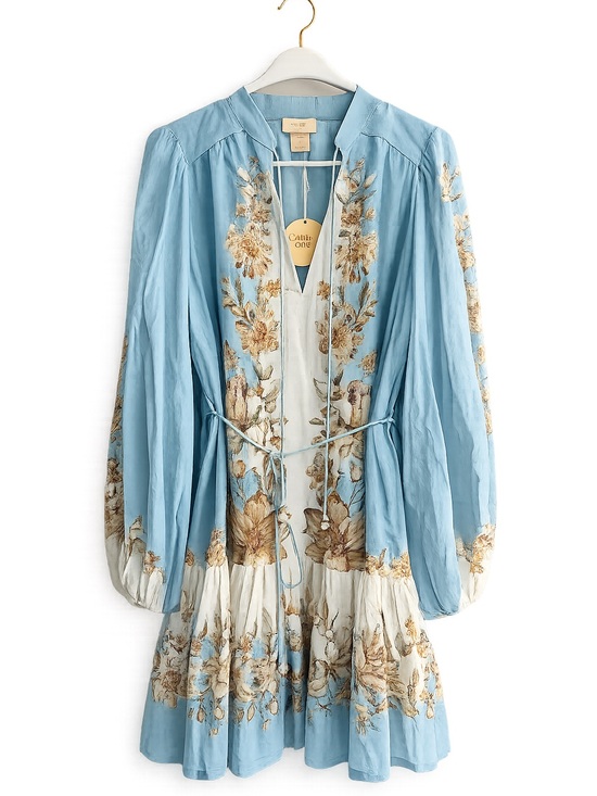 Camila Coelho Dresses & Skirts - Camilla Coelho Blue Floral Boho Tunic Dress